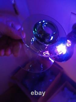 1 Pair Heisey MARS GREEN GLASS Single CANDLE STICK HOLDERS #113 VERY RARE EXC