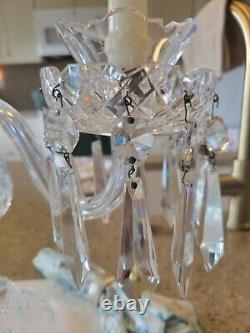 1 WATERFORD and Czech, CRYSTAL CANDELABRA CENTERPIECE, 23 tall×17