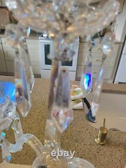 1 WATERFORD and Czech, CRYSTAL CANDELABRA CENTERPIECE, 23 tall×17