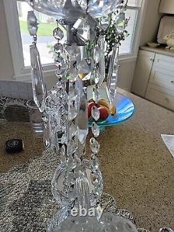 1 WATERFORD and Czech, CRYSTAL CANDELABRA CENTERPIECE, 23 tall×17