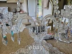 1 WATERFORD and Czech, CRYSTAL CANDELABRA CENTERPIECE, 23 tall×17