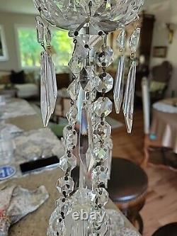 1 WATERFORD and Czech, CRYSTAL CANDELABRA CENTERPIECE, 23 tall×17