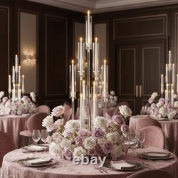 10-Arm Wedding Table Centerpiece 37 Inch Clear Candelabra