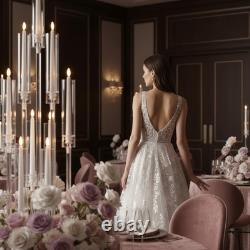 10-Arm Wedding Table Centerpiece 37 Inch Clear Candelabra