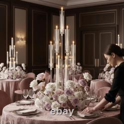 10-Arm Wedding Table Centerpiece 37 Inch Clear Candelabra