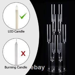 10-Arm Wedding Table Centerpiece 37 Inch Clear Candelabra