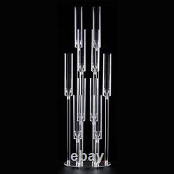 10-Arm Wedding Table Centerpiece 37 Inch Clear Candelabra