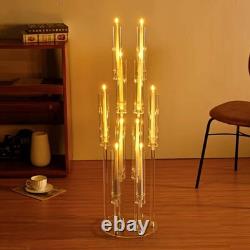 10-Arm Wedding Table Centerpiece 37 Inch Clear Candelabra