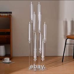 10-Arm Wedding Table Centerpiece 37 Inch Clear Candelabra
