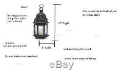 10 BLACK CLEAR Moroccan shabby Candle holder lantern wedding table centerpiece