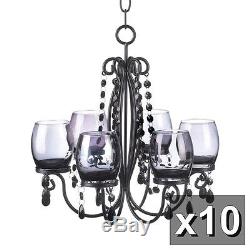 10 BLACK chandelier CANDELABRA Candle holder floral wedding table centerpieces