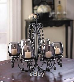 10 BLACK chandelier CANDELABRA Candle holder floral wedding table centerpieces