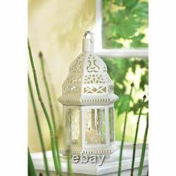 10 Bulk White Moroccan Shabby 12 Candle Holder Lantern Wedding Table Decoration