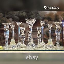 10 Crystal Candle Holders Mixed Lot Christmas Wedding Centerpiece Candlesticks