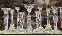 10 Crystal Candle Holders Mixed Lot Christmas Wedding Centerpiece Candlesticks