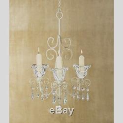 10 Jeweled Chandelier Candle Holder Ivory Wedding Hanging Decor