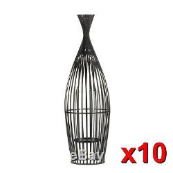 10 LARGE WIRE IRON VASE & GLASS CANDLE HOLDER CENTERPIECES 23 TALL NEW10015425