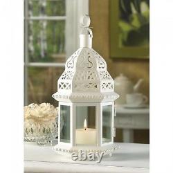 10 Moroccan Style Lantern Creamy White Candleholder Wedding Centerpieces 12Tall