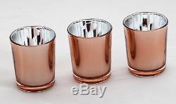 10 Rose Gold Glass Tealight Votive Candle Holder Wedding Party Table Event Decor
