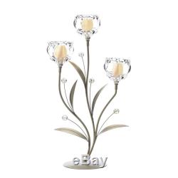 10 Set Crystal Flower Triple Candle Holder Wedding Centerpieces Decor10017423