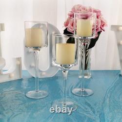 10 Sets (30 Pcs) Candlestick & Tealight Candle Holders Tall High Elegant Clea