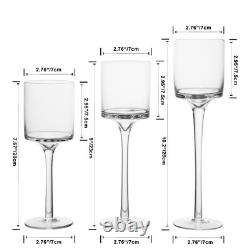 10 Sets (30 Pcs) Candlestick & Tealight Candle Holders Tall High Elegant Clea