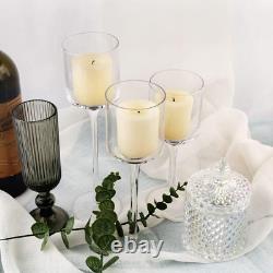 10 Sets (30 Pcs) Candlestick & Tealight Candle Holders Tall High Elegant Clear G