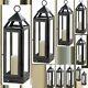 10 Tower Lantern Black Candle Holder Wedding Centerpieces 12.8 Tall Set