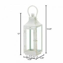 10 Traditional White Lantern 12in Candle Holder Centerpieces