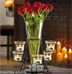 10 Vase Candelabra Black Metal Candle Holder Wedding Centerpieces Table Decor