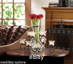 10 Vase Candelabra Black Metal Candle Holder Wedding Centerpieces Table Decor