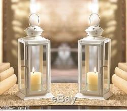 10 WHITE 8 tall Candle holder Lantern Lamp terrace wedding table centerpieces
