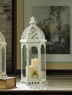 10 White 20 tall shabby whitewashed Moroccan Candle holder Lantern wedding lamp