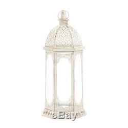10 White 20 tall shabby whitewashed Moroccan Candle holder Lantern wedding lamp