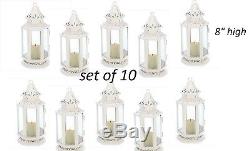 10 White colonial western shabby Candle holder lantern wedding table centerpiece