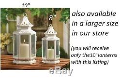 10 White colonial whitewashed shabby Lantern Candle holder table centerpiece