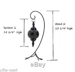 10 black hanging Moroccan wedding Lantern Candle holder shepard hook isle marker