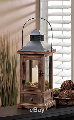 10 bulk brown wood metal Candle holder Lantern Lamp wedding table centerpieces
