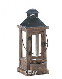 10 bulk brown wood metal Candle holder Lantern Lamp wedding table centerpieces