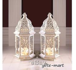 10 large White Moroccan shabby Candle holder lantern wedding table centerpiece