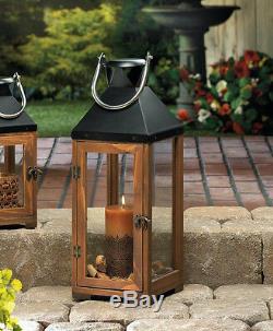10 large brown wood & metal 20 tall Candle holder Lantern wedding centerpieces