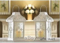 10 lot White 9 Tall flower Candle holder Lantern Lamp wedding table centerpiece