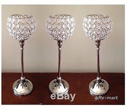 10 lot crystal clear PRISM chandelier 13 TALL candlestick wedding Candle holder