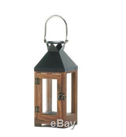 10 rustic brown wood & metal 13 Candle holder Lantern light wedding centerpiece