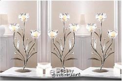 10 silver crystal clear flower 19 candelabra Candle Holder wedding centerpiece