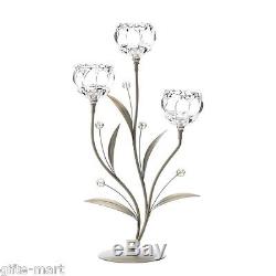 10 silver crystal clear flower 19 candelabra Candle Holder wedding centerpiece