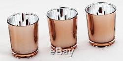 100 Copper Coated Glass Tealight Votive Candle Holder Wedding Table Bling Decor