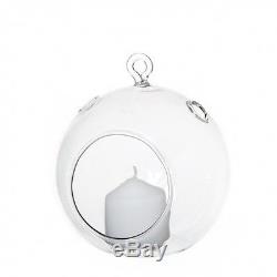 100 Glass Ball Globe Shere Hanging Tealight Candle Holder Wedding 8cm round