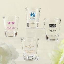 100 Personalized Printed Shot Glass Votive Candle Holder Wedding Party Favor