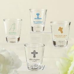 100 Personalized Printed Shot Glass Votive Candle Holder Wedding Party Favor